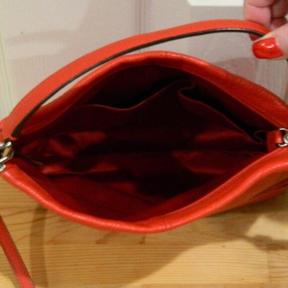 Coach Leather Mini Duffle Crossbody Bag Red Pebbled Leather - Picture 4 of 7